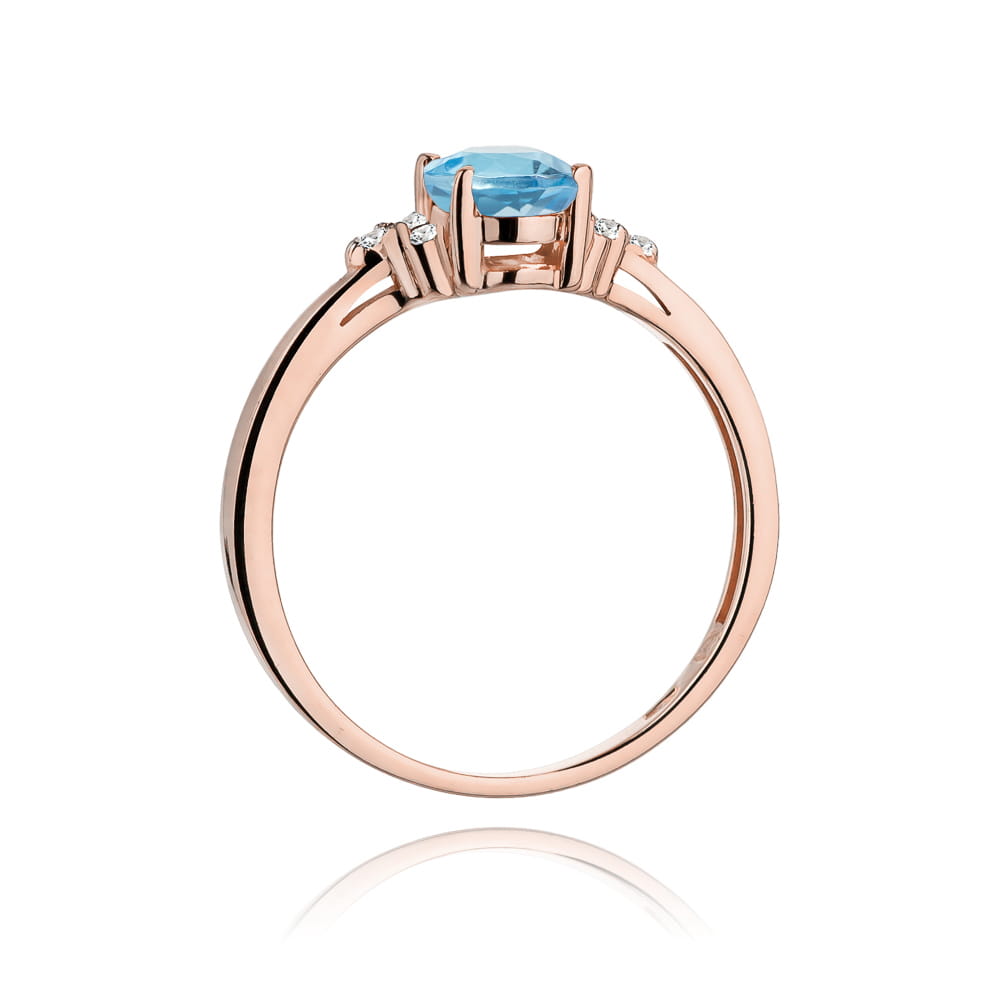 Gold Ring With Topaz And Diamonds