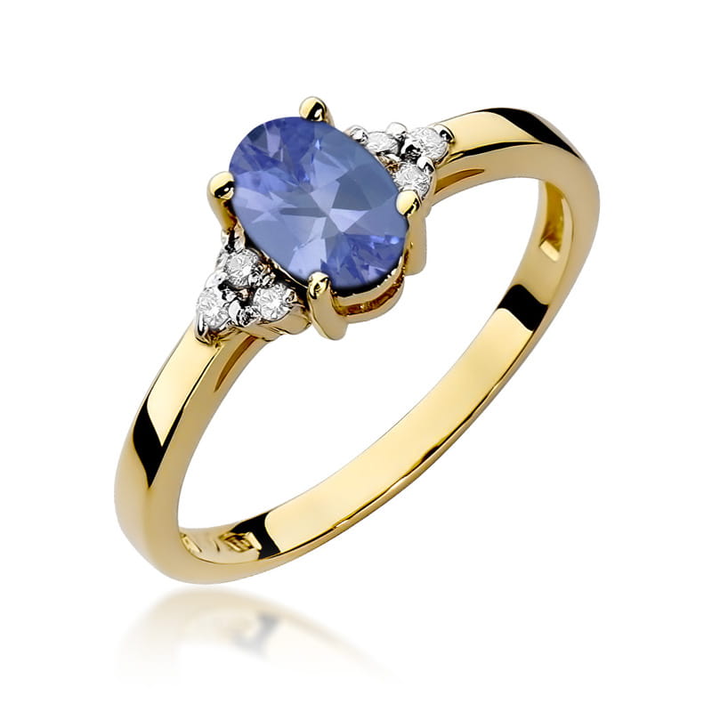 Gold Ring With Tanzanite And Emeralds