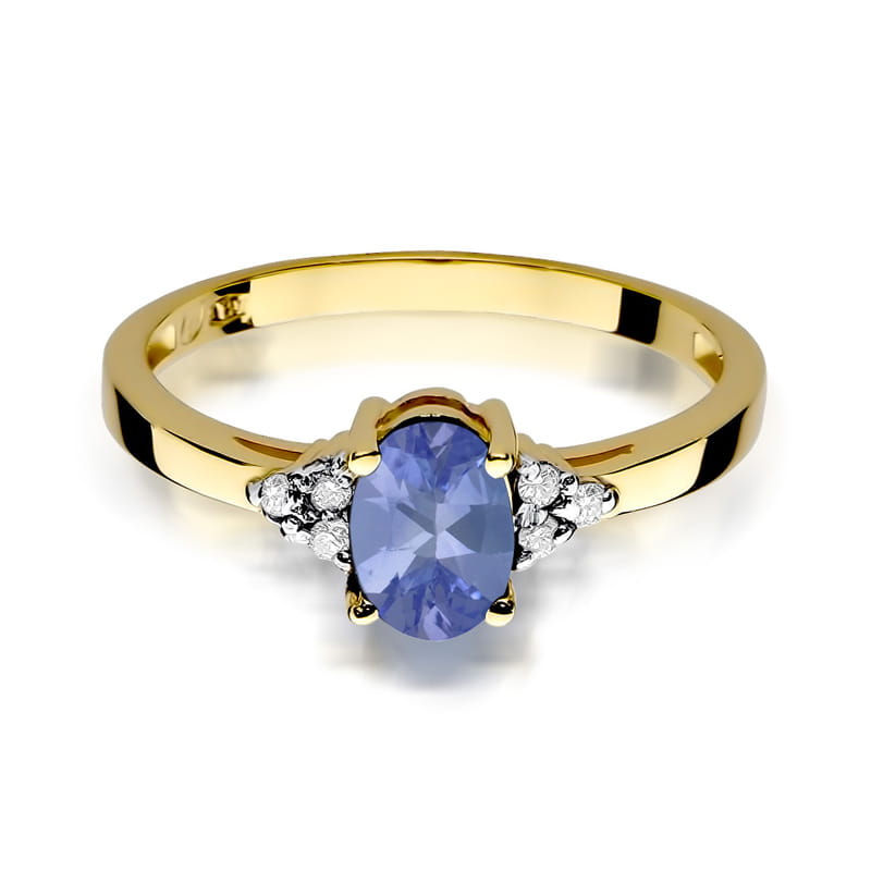 Gold Ring With Tanzanite And Emeralds
