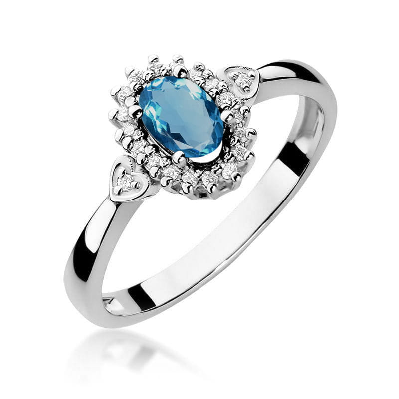 Gold Ring With London Topaz And Diamonds