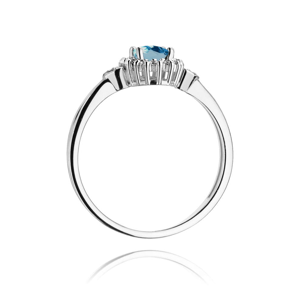 Gold Ring With London Topaz And Diamonds
