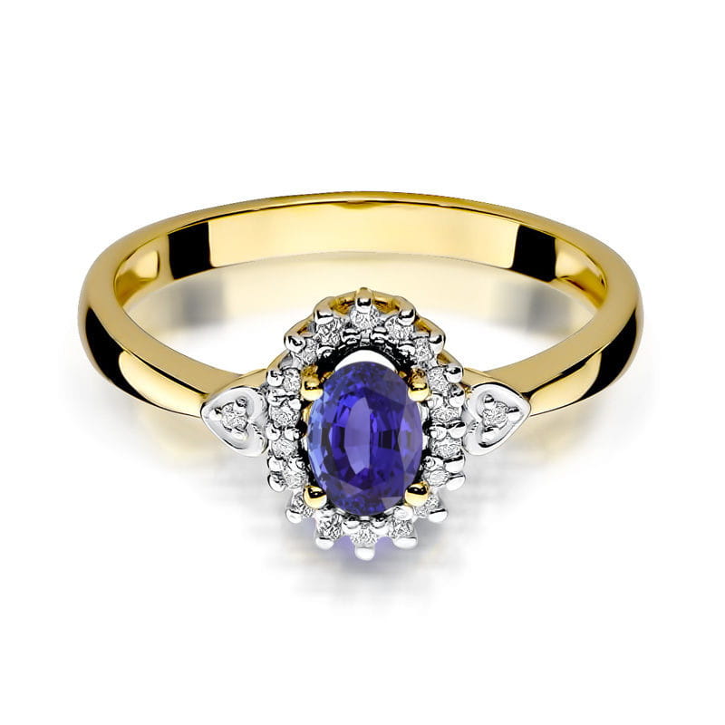 Gold Ring With Tanzanite And Diamonds