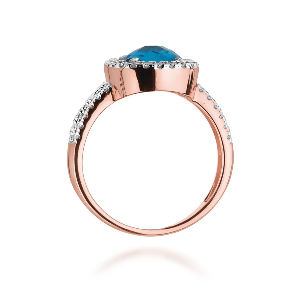 Gold Ring With Topaz And Diamonds