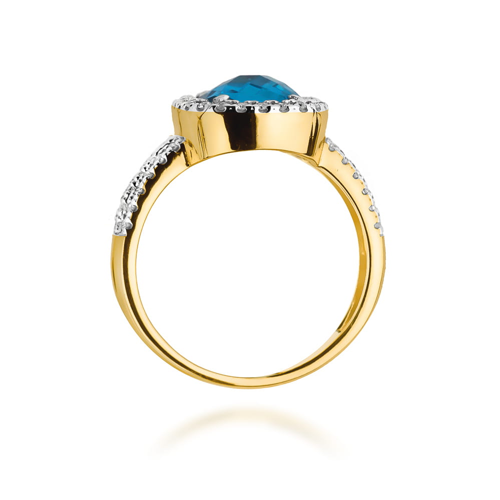Gold Ring With Topaz And Diamonds