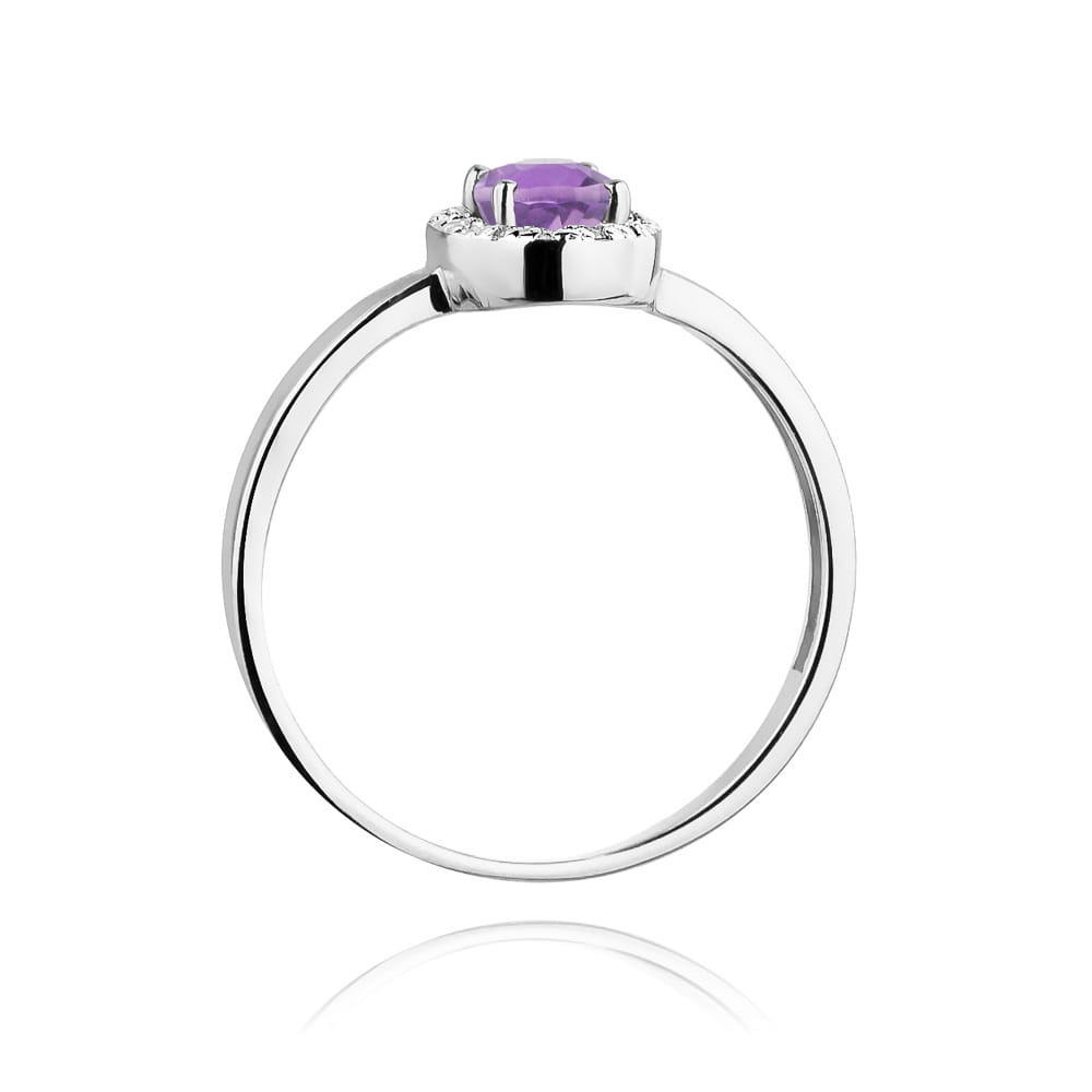 Gold Ring With Amethyst And Diamonds