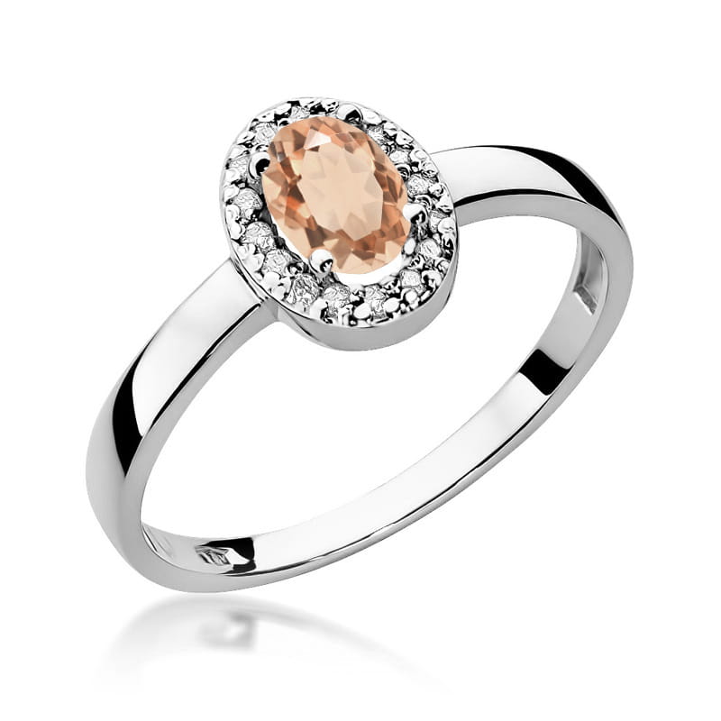 Gold Ring With Morganite And Diamonds