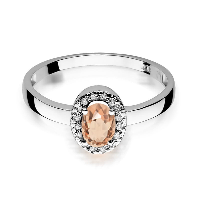 Gold Ring With Morganite And Diamonds