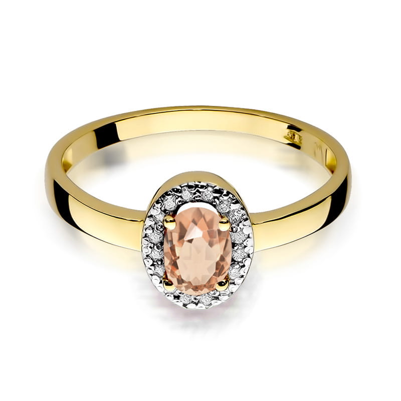 Gold Ring With Morganite And Diamonds