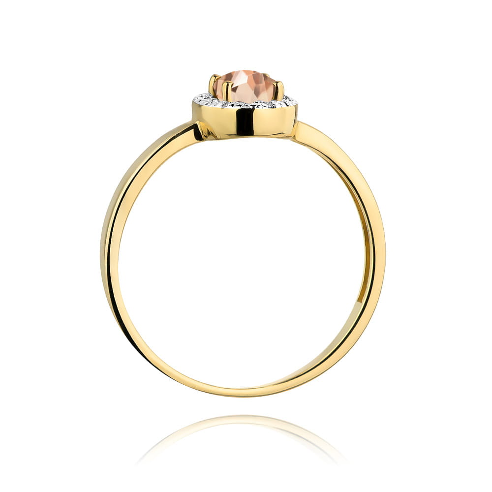 Gold Ring With Morganite And Diamonds