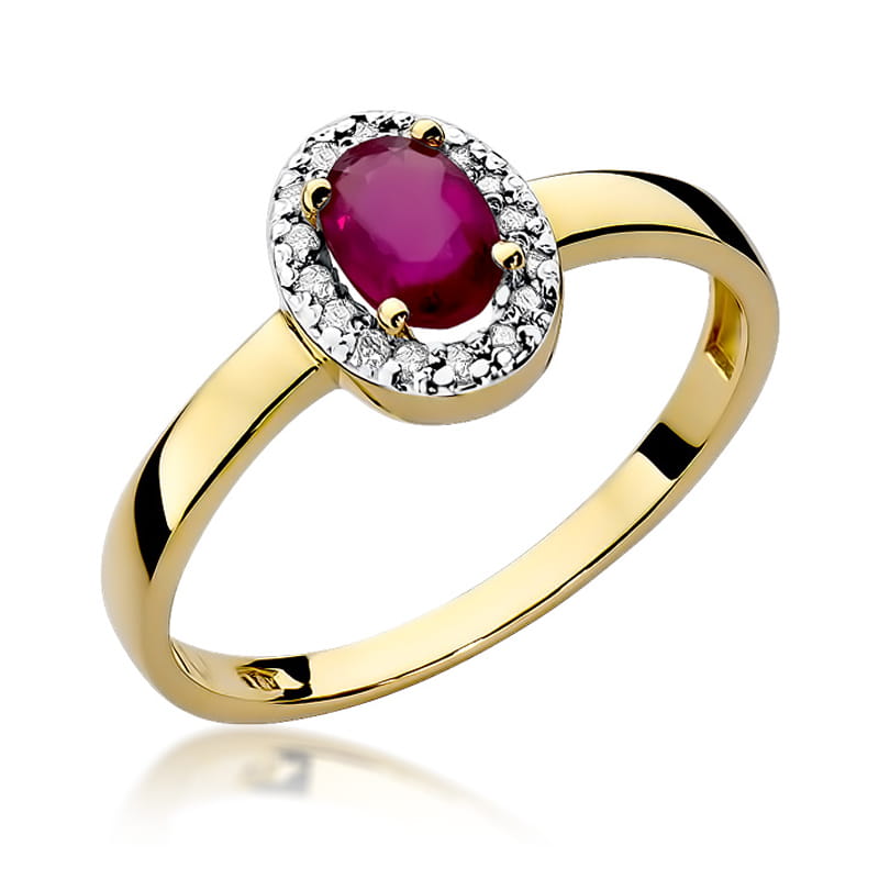 Gold Ring With Ruby And Diamonds
