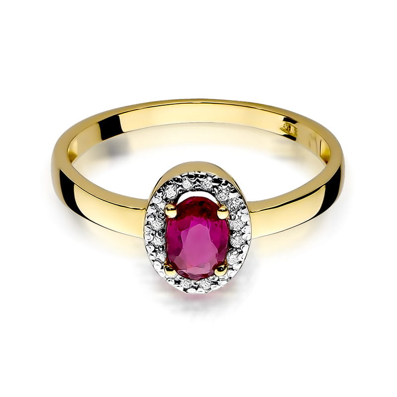 Gold Ring With Ruby And Diamonds