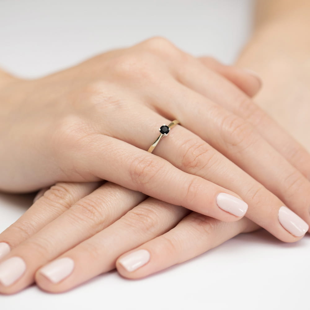 Gold Ring With Black Diamond