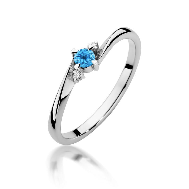Gold Ring With Topaz And Diamonds