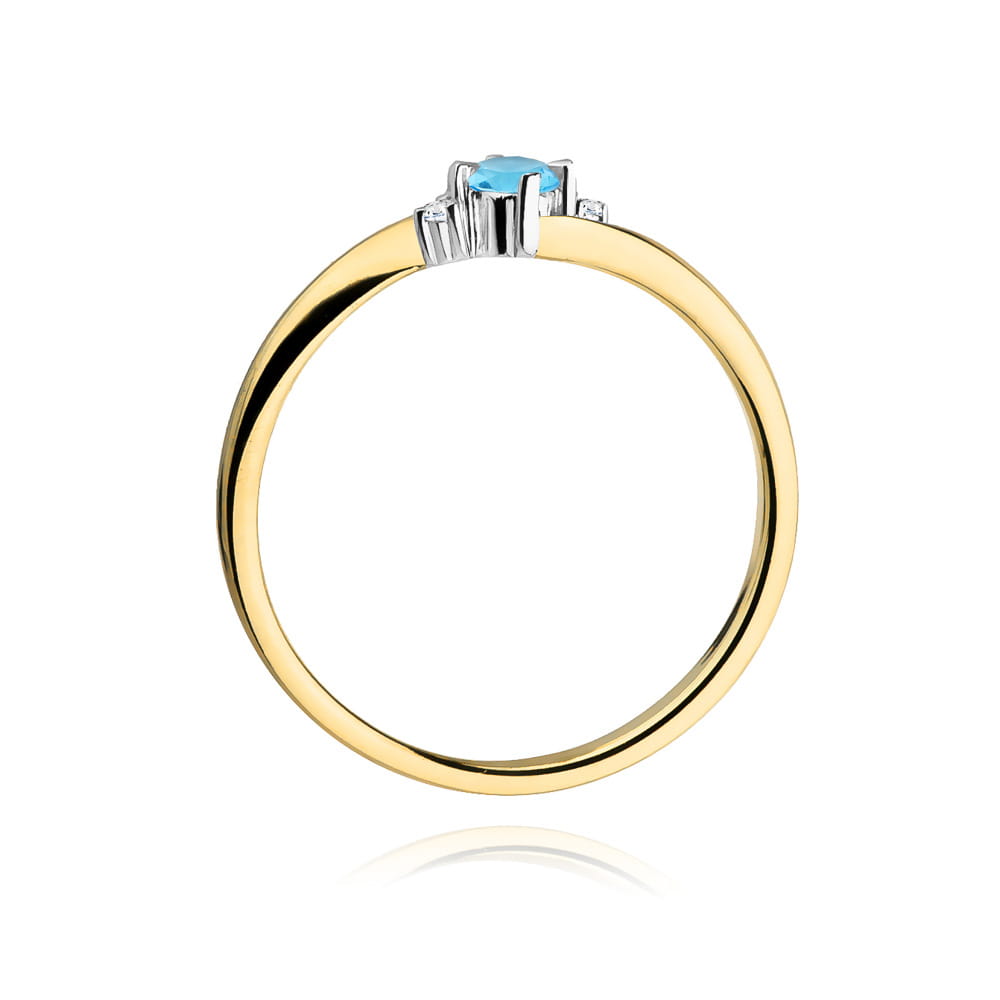 Gold Ring With Topaz And Diamonds