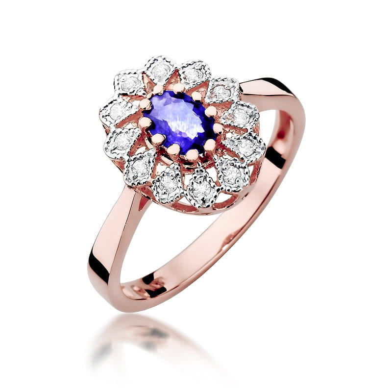 Gold Ring With Tanzanite And Diamonds