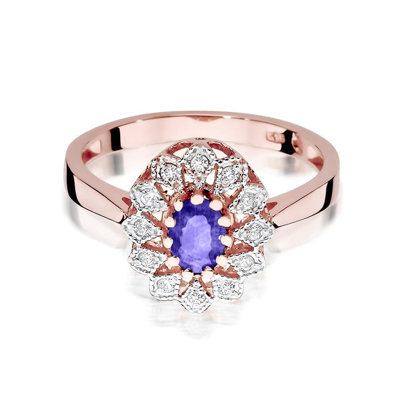 Gold Ring With Tanzanite And Diamonds