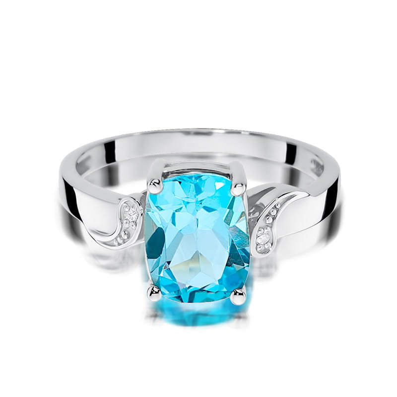 Gold Ring With Topaz And Diamonds