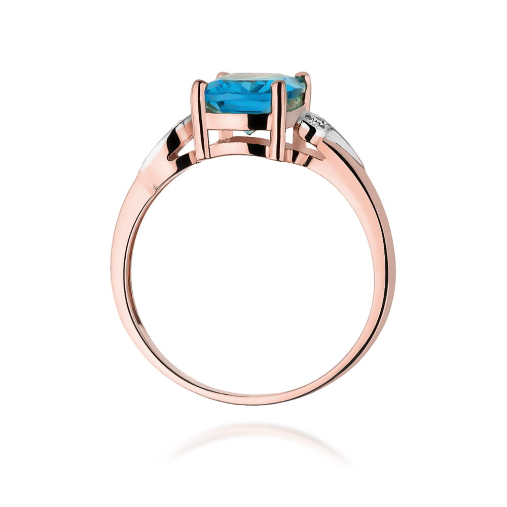 Gold Ring With Topaz And Diamonds
