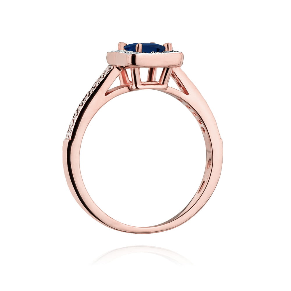 Gold Ring With Sapphire And Diamonds
