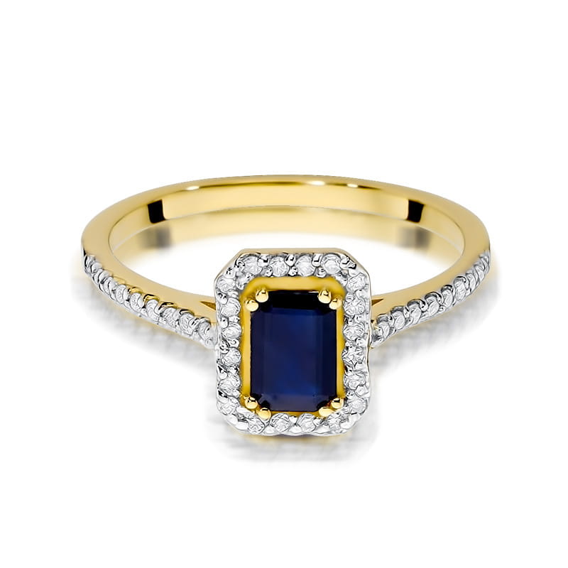 Gold Ring With Sapphire And Diamonds