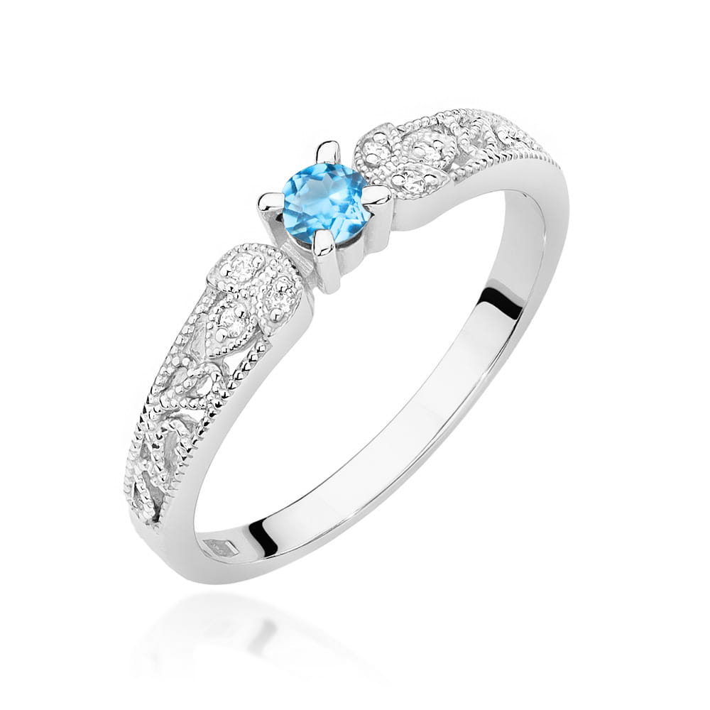 Gold Ring With Topaz And Diamonds