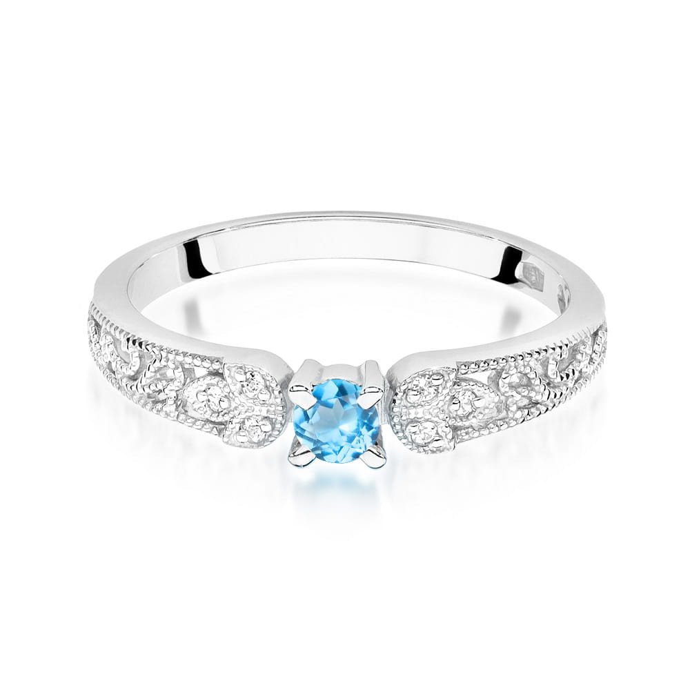 Gold Ring With Topaz And Diamonds