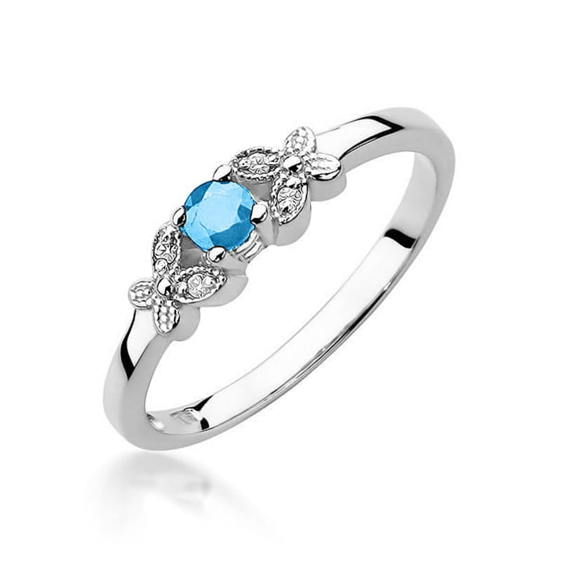 Gold Ring With Topaz And Diamonds