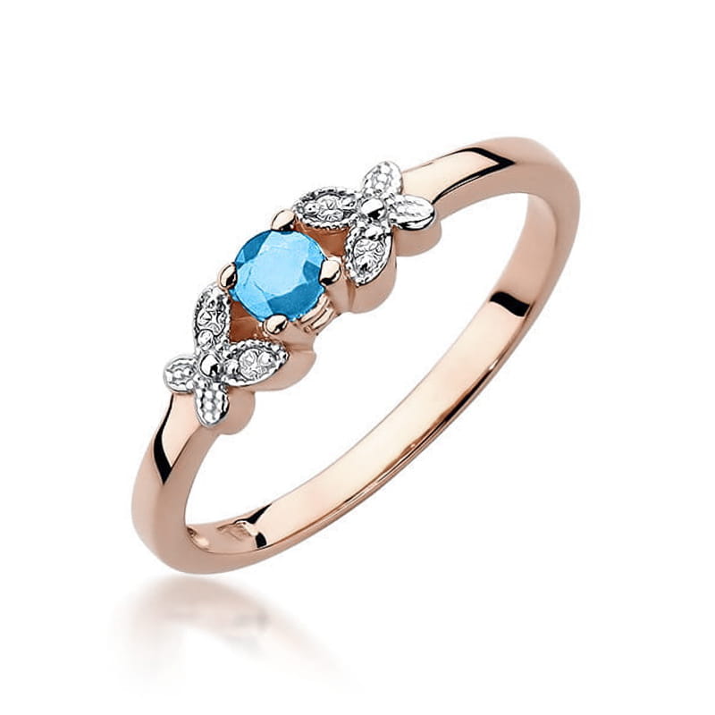 Gold Ring With Topaz And Diamonds