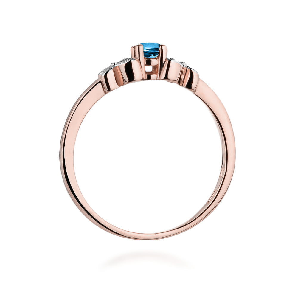 Gold Ring With Topaz And Diamonds