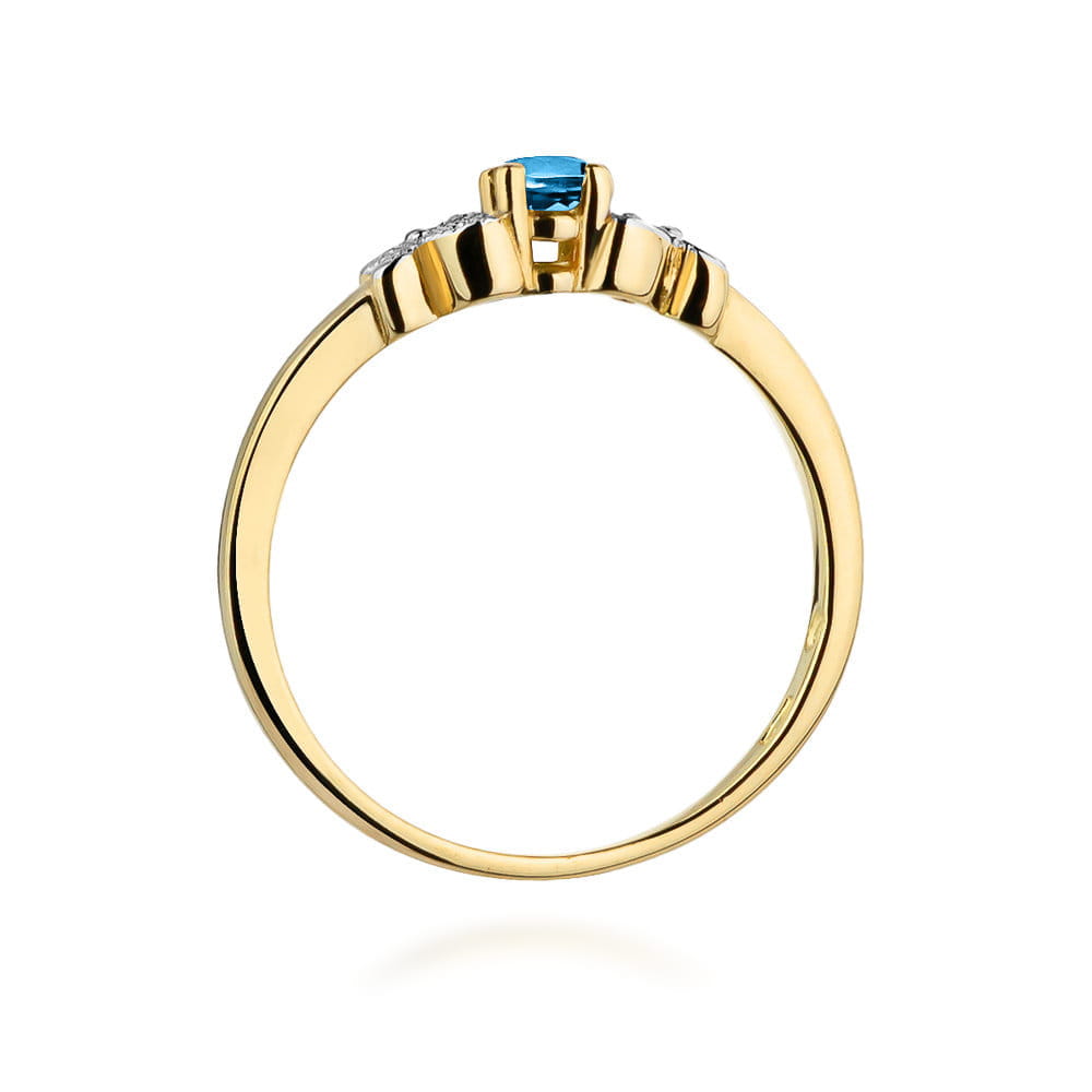 Gold Ring With Topaz And Diamonds