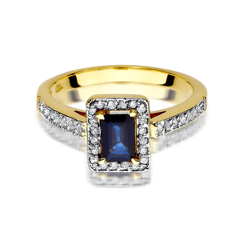 Gold Ring With Sapphire And Diamonds