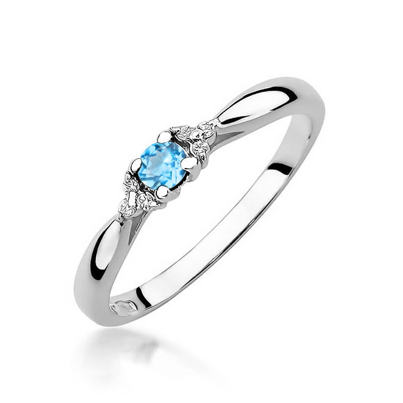 Gold Ring With Topaz And Diamonds