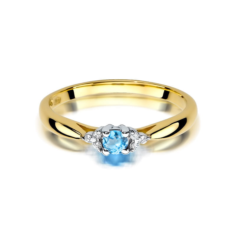 Gold Ring With Topaz And Diamonds