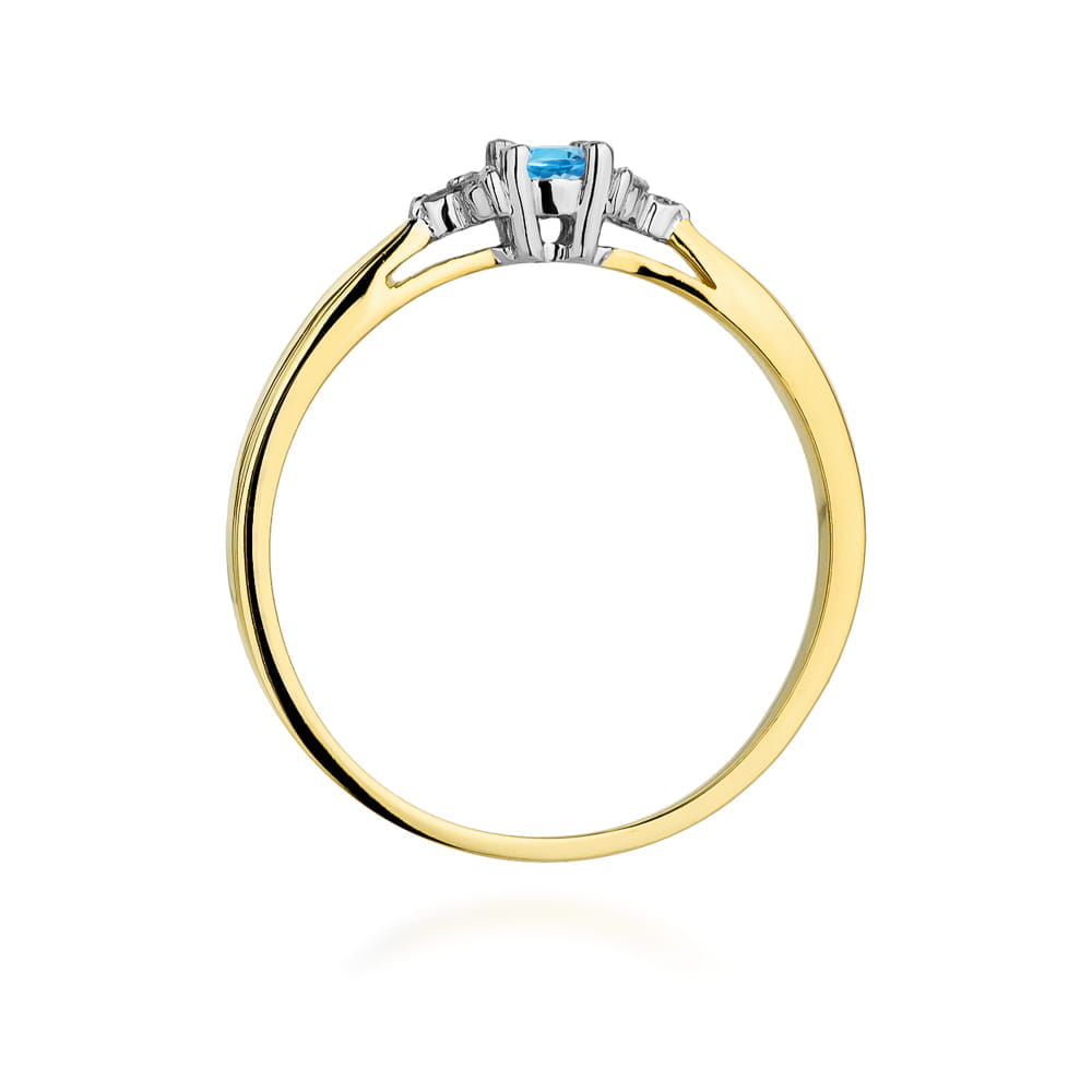 Gold Ring With Topaz And Diamonds