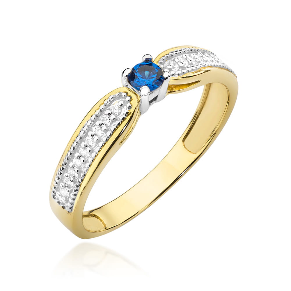 Gold Ring With Sapphire And Diamonds