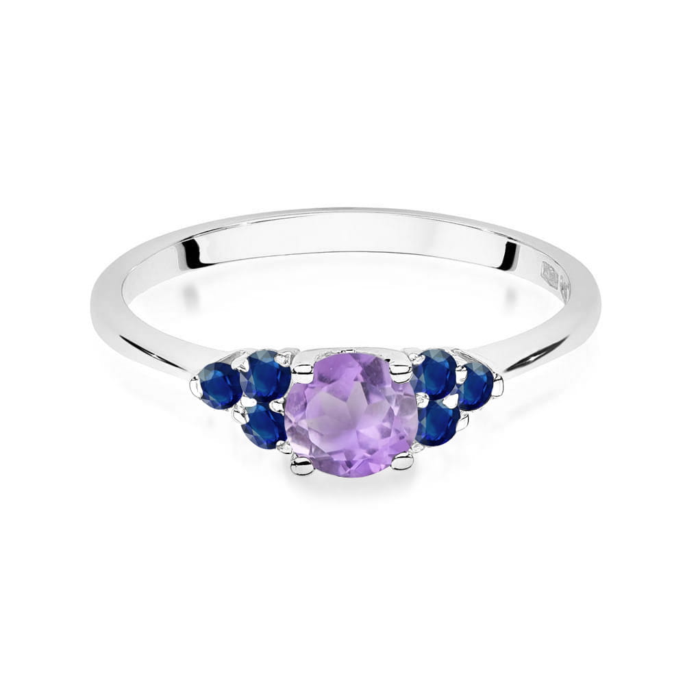 Gold Ring With Amethyst And Sapphires
