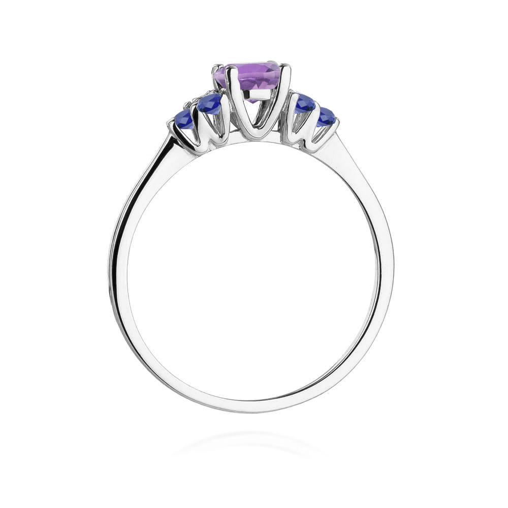 Gold Ring With Amethyst And Sapphires