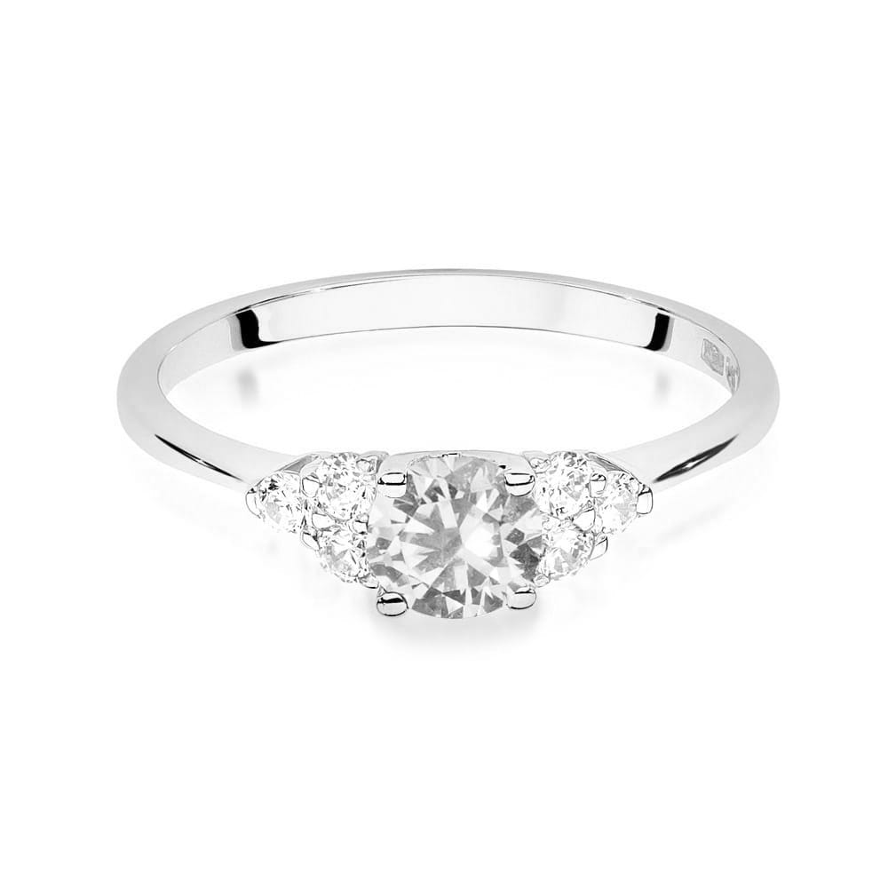 Gold Ring With White Sapphire And Diamonds