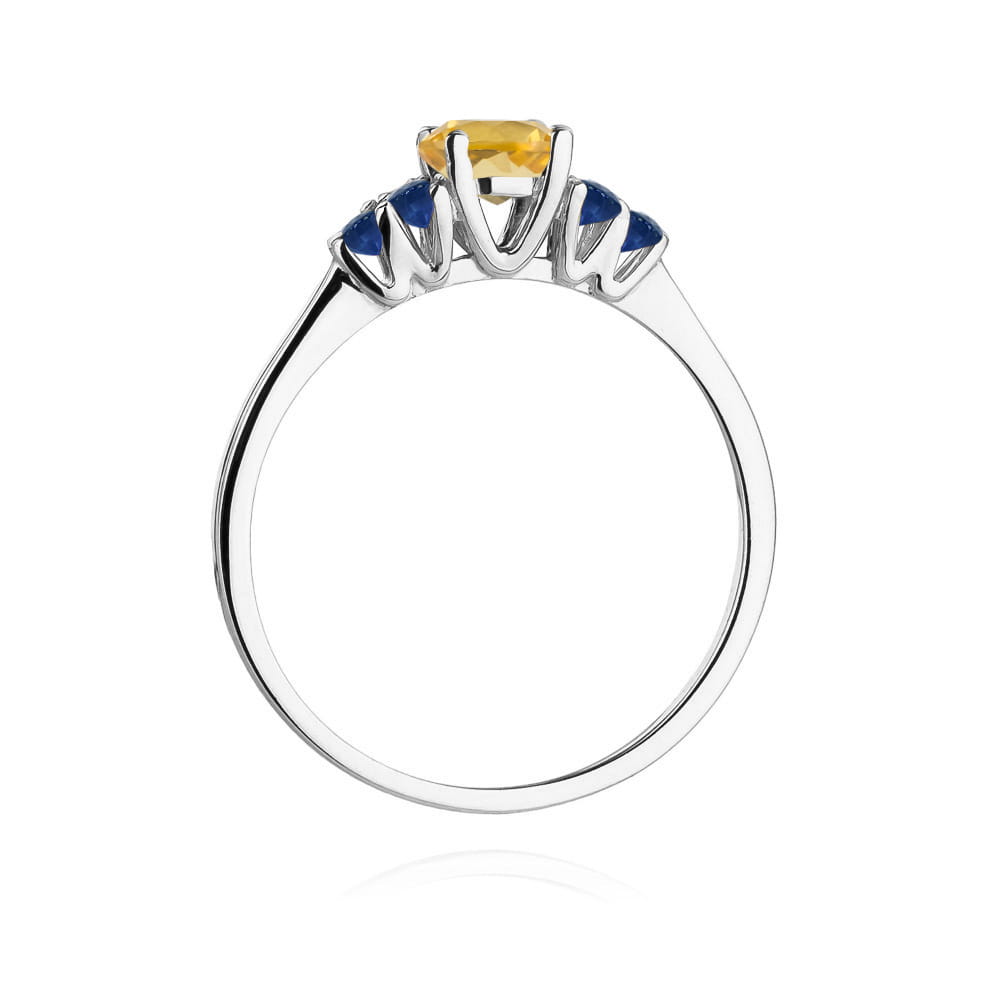 Gold Ring With Citrine And Sapphires