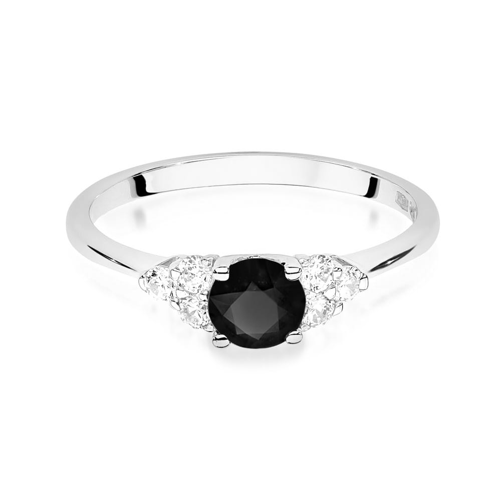 Gold Ring With Black And White Diamonds
