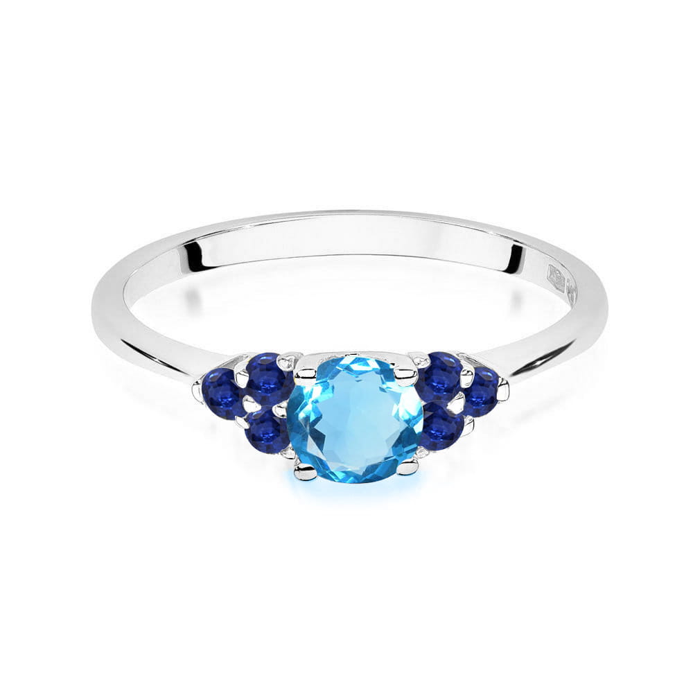 Gold Ring With Topaz And Sapphires