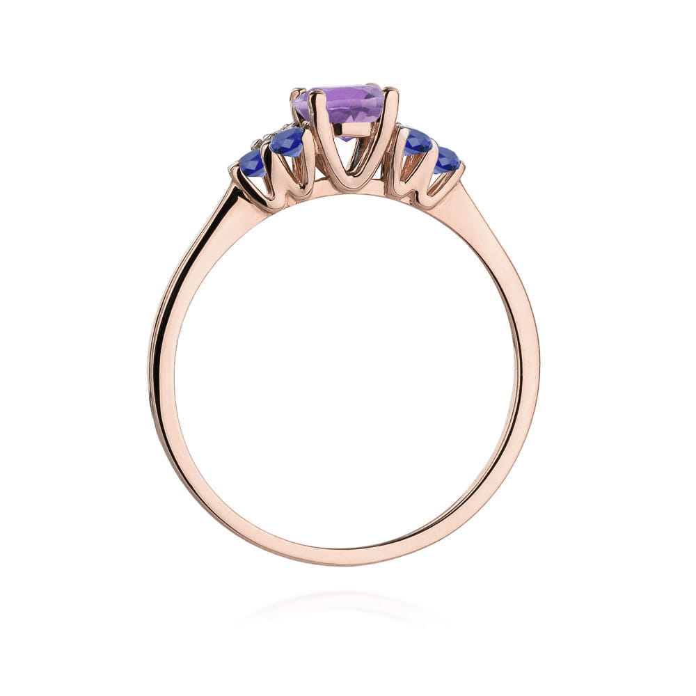 Gold Ring With Amethyst And Sapphires
