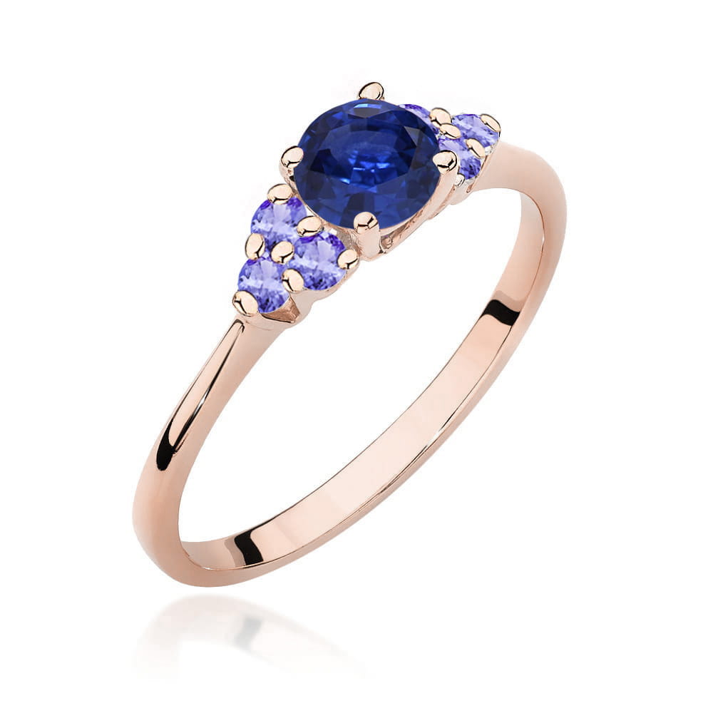 Gold Ring With Sapphire And Tanzanite
