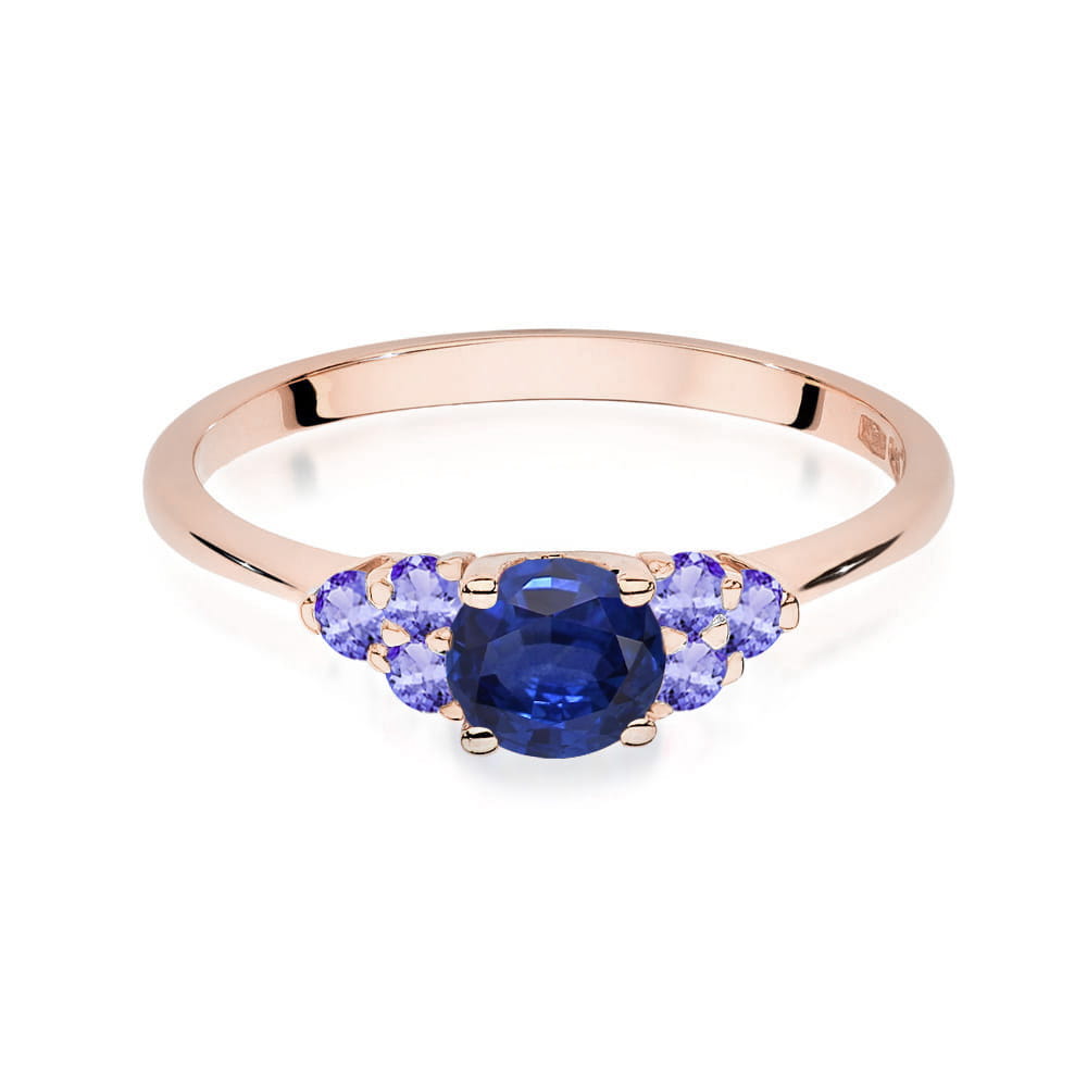 Gold Ring With Sapphire And Tanzanite
