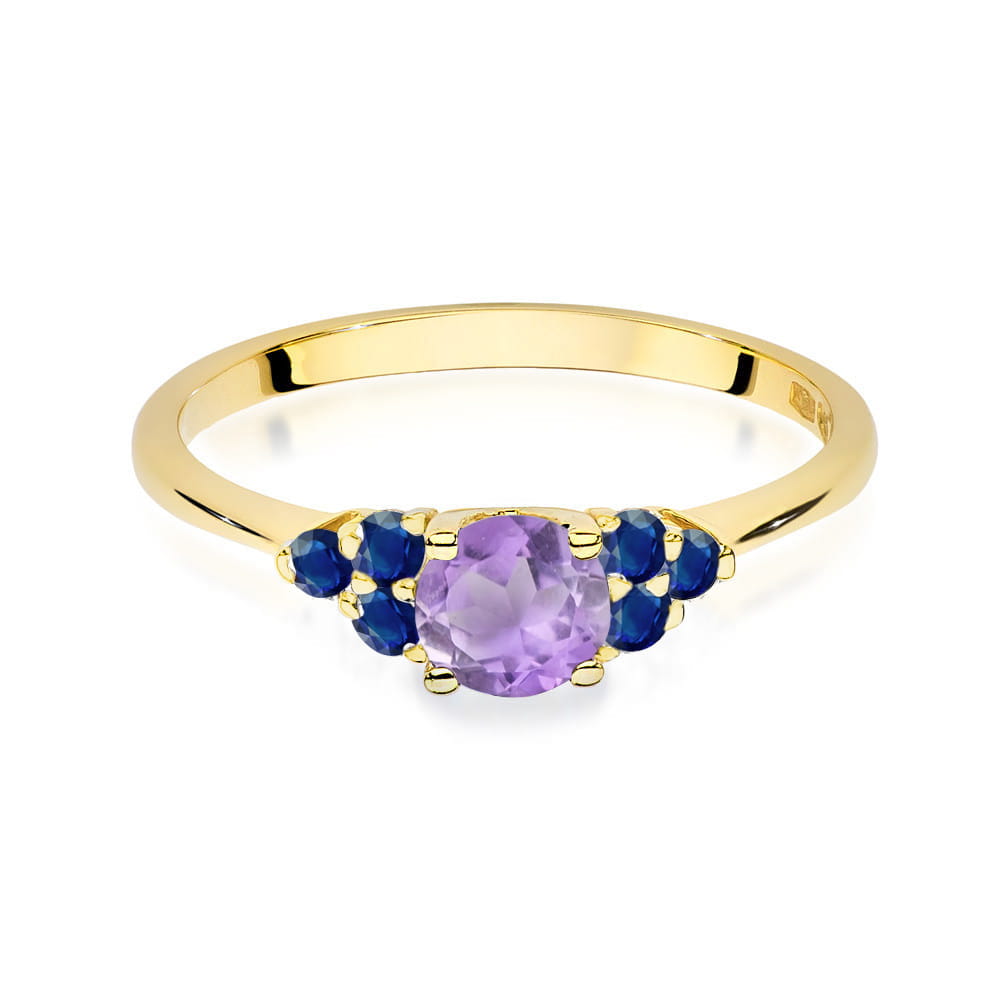 Gold Ring With Amethyst And Sapphires