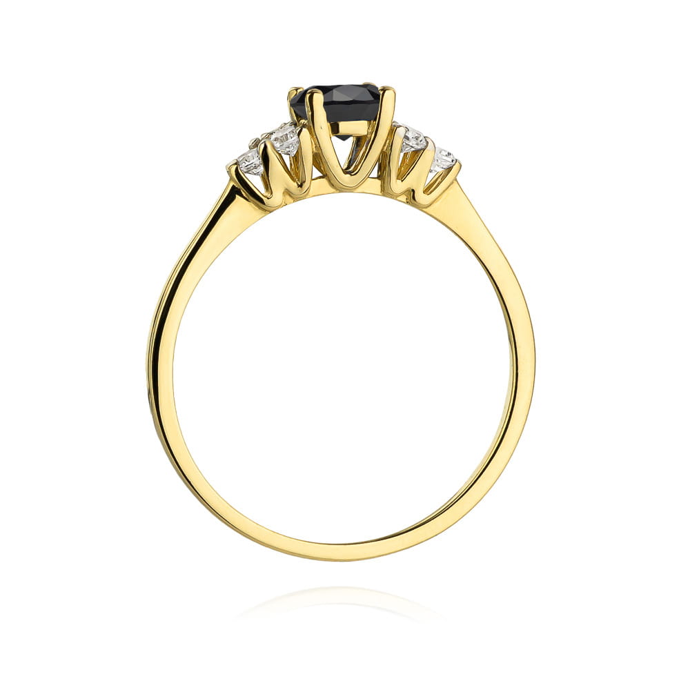 Gold Ring With Black And White Diamonds