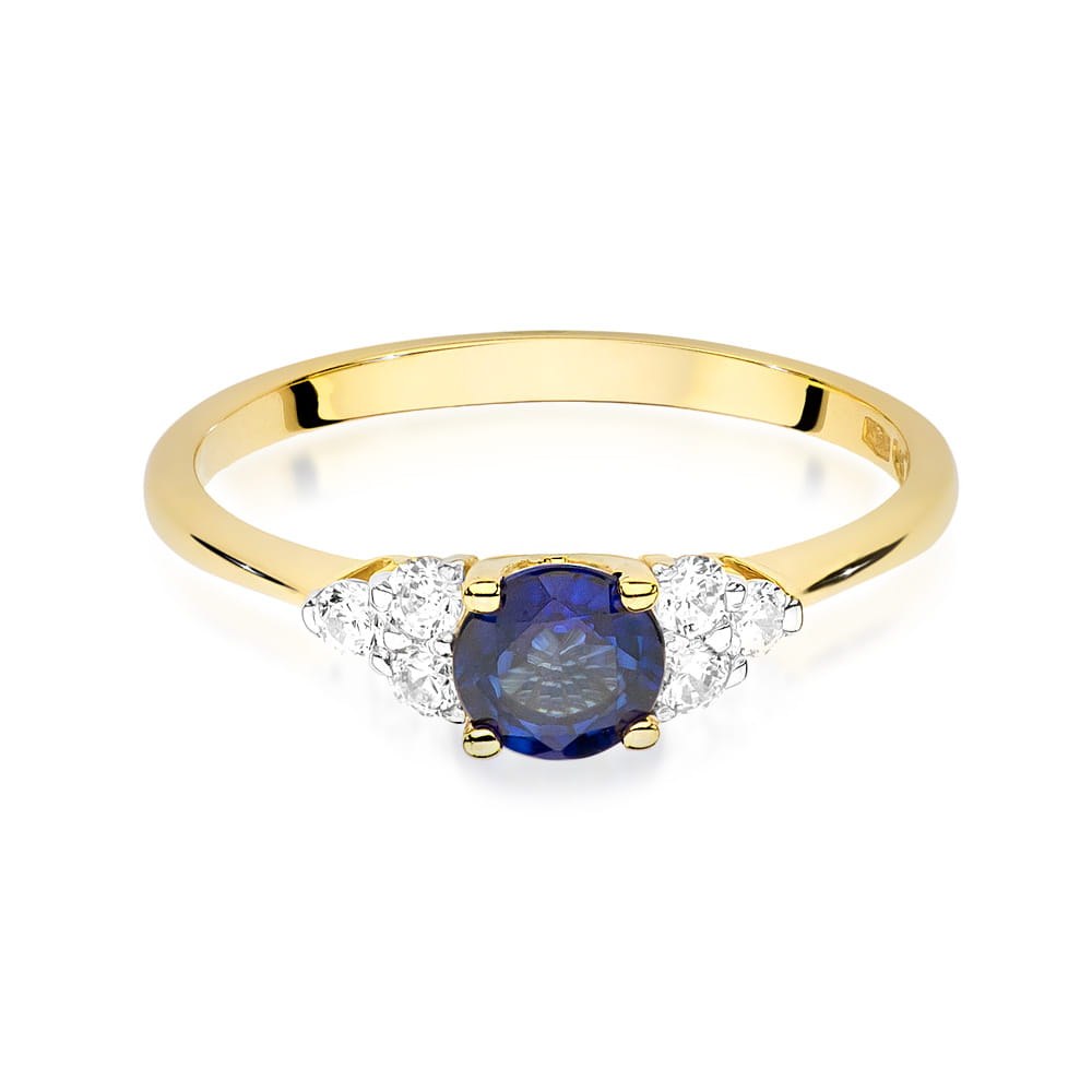 Gold Ring With Sapphire And Diamonds