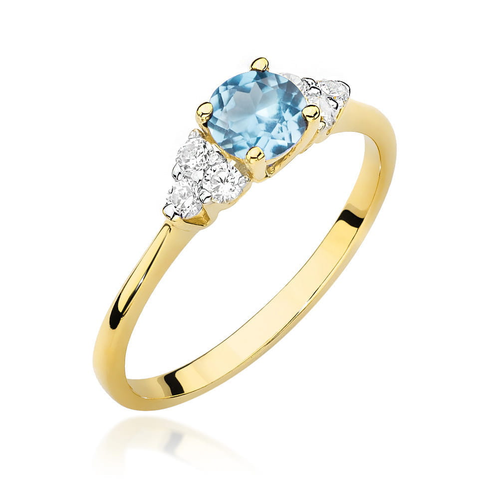 Gold Ring With Topaz And Diamonds