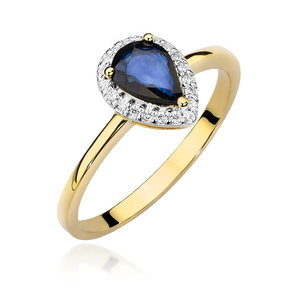 Gold Ring With Sapphire And Diamonds