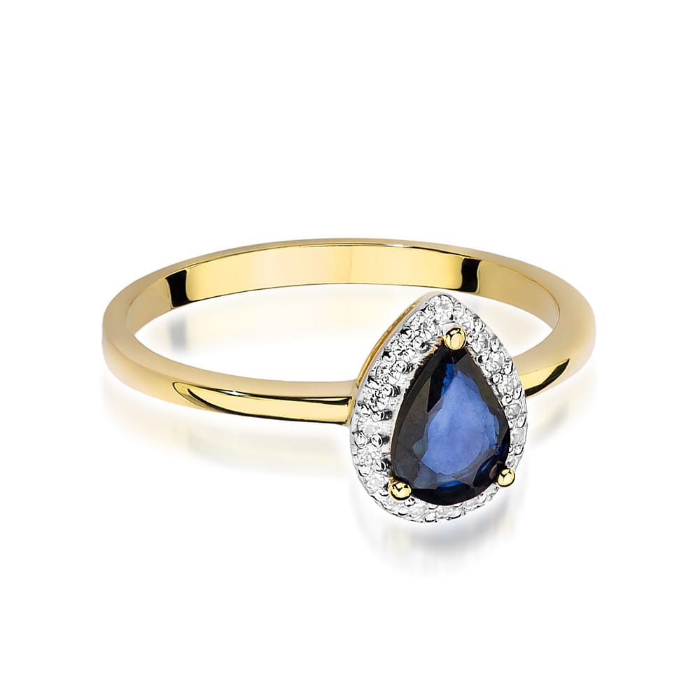Gold Ring With Sapphire And Diamonds